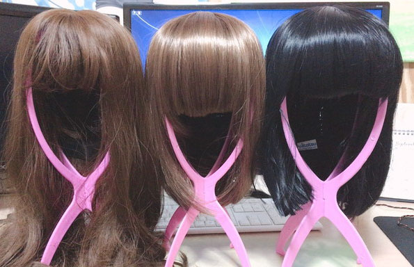 3つの女装ウィッグ