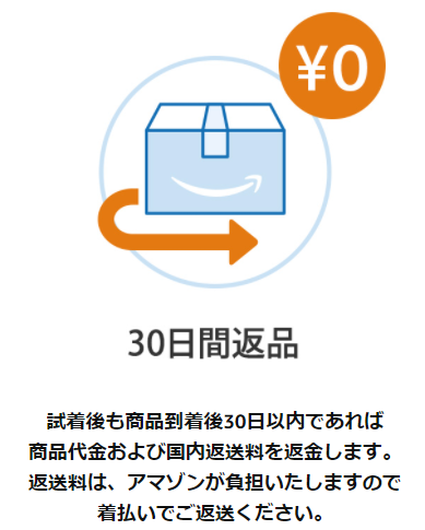 30日間返品可能なAmazon